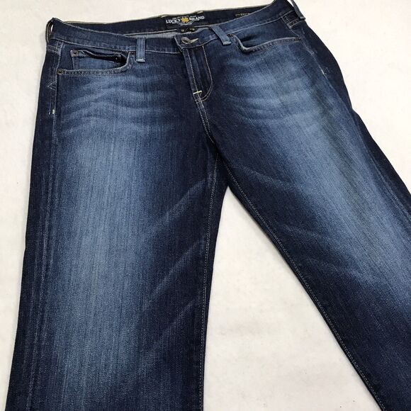LUCKY Janet Sweet Straight Crop Jean Women 8/29 (36x26) Whisker Denim Blue Ankle - Picture 6 of 16